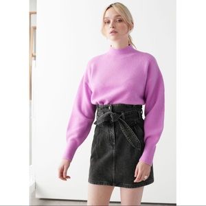 Stories Paper Bag Waist Denim Skirt